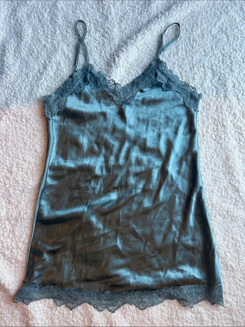 Nightie with Lace Trim - Teal